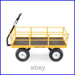 1,200 lbs Heavy Duty Steel Yard Cart Garden Lawn Utility Wagon Removable Flatbed