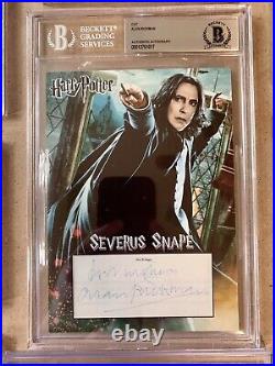 ALAN RICKMAN BAS BECKETT SIGNED Custom 5x7 Harry Potter Card. 1 Of Kind Snape
