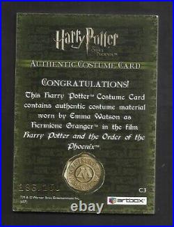 Artbox Emma Watson Authentic Screen Worn Costume Card Harry Potter Hermione