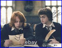 Daniel Radcliffe Rupert Grint Harry Potter Signed Auto 11x14 Photo Beckett Bas