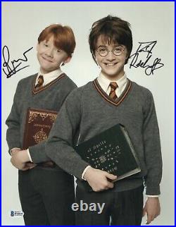 Daniel Radcliffe & Rupert Grint Signed Harry Potter Huge Photo Beckett Bas Coa 2