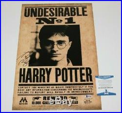 Daniel Radcliffe Signed Harry Potter Hogwarts Most Wanted Poster Beckett Coa