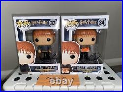 FUNKO POP! Harry Potter FRED WEASLEY #33 & GEORGE WEASLEY #34 SIGNED