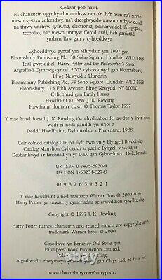 First Welsh Edition J. K. Rowling Harri Potter a Maen yr Athronydd 2003