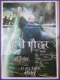 HARRY POTTER DEATHLY HALLOWS 2 2011 wow Rare Film Poster India Orig HINDI ENG
