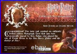 HARRY POTTER & GOBLET OF FIRE ERIC SYKES Personally Signed Autograph Card