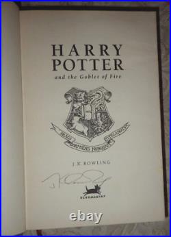 HARRY POTTER & THE GOBLET OF FIRE SIGNED BY J K ROWLING DELUXE 1st Edition 1st P