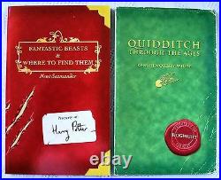 Harry Potter 2 School Books Quidditch & Fantastic Beasts, Uk First Edition 1st