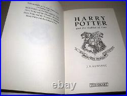 Harry Potter And The Goblet Of Fire, J. K. Rowling, 1st Ed, 2nd Print. 2000 TED