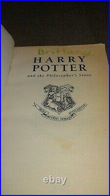 Harry Potter And The Philosopher's Stone 1st Ed 5th Print Bloomsbury Paper Back