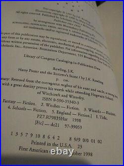 Harry Potter And The Sorcerer's Stone J. K. Rowling First Edition BCE! PRIORITY M