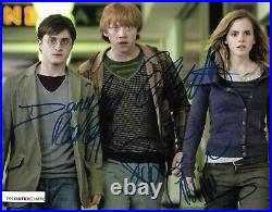 Harry Potter Cast Of 3. Hand signed 8x10. Photo w COA Photo O