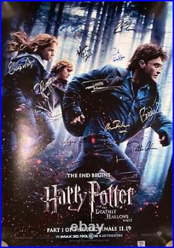 Harry Potter Deathly Hallows Part 1 Cast Signed Poster Hologram Coa Press Pass