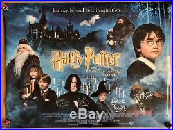 Harry Potter Original Cinema Quad Poster Hand Signed By the Cast 2001