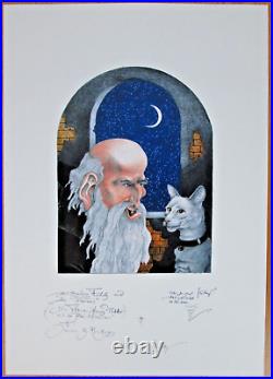 Harry Potter Peter-Michael Glockner Original Limited Art Print Filch Mrs. Norris