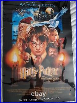 Harry Potter Philosopher's stone poster DS circa 27x40 + Half Blood Prince 27x40