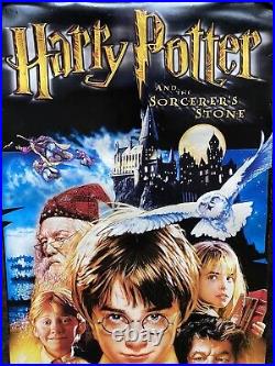 Harry Potter Sorcerer's Stone Double-Sided Vinyl Movie Poster 66x32 in. 2001 Ad