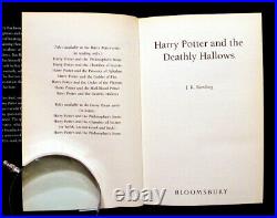 Harry Potter and the Deathly Hollows J K Rowling 2007 1st ed Bloomsbury UK