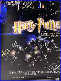 Harry Potter and the Sorcerer's Stone Movie Poster CAST SIGNED Daniel Radcliffe