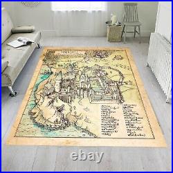 Harry Potter map rug, harry potter rug, hogwarts map rug, hogwarts rug, map rug