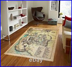 Harry Potter map rug, harry potter rug, hogwarts map rug, hogwarts rug, map rug