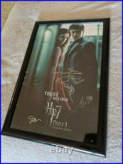 Harry Potter & the Deathly Hallows signed Emma Watson Daniel Radcliffe CAO Frame