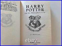 Harry Potter &the Philosopher/Sorcerer's Stone2000 First C Edition J. K. Rowling