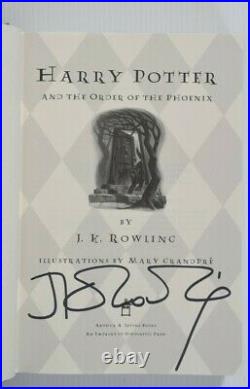 JK ROWLING Signed Autograph HARRY POTTER & The Order of the Phoenix -1st Edition