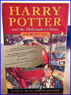 JK Rowling HARRY POTTER & THE PHILOSOPHER'S STONE 1998 1ST/1ST Edition TED SMART