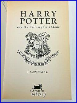 JK Rowling Harry Potter and the Philosopher's Stone TRUE FIRST EDITION (1st/3rd)