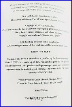 J. K. Rowling Harry Potter & the Half-Blood Prince 1st Edition Signed Sheet
