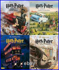 J. K. Rowling / SCHMUCKAUSGABE Harry Potter Band 1-4 + 1 Original Harry Pott