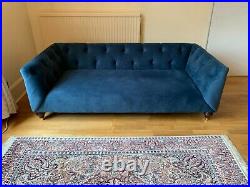 Swoon Rubeus Three-seater Sofa in Blue, pristine condition, originally £1,799